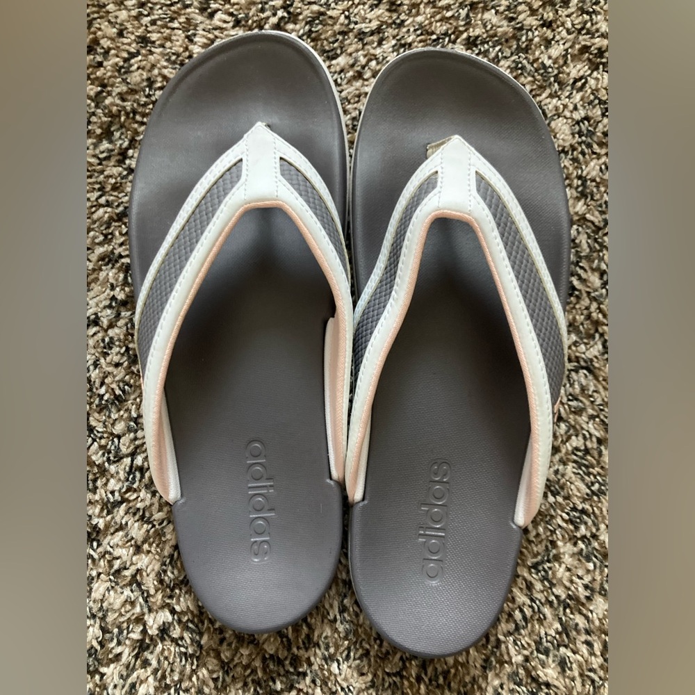 Adidas Women's Gray and White Sandals
